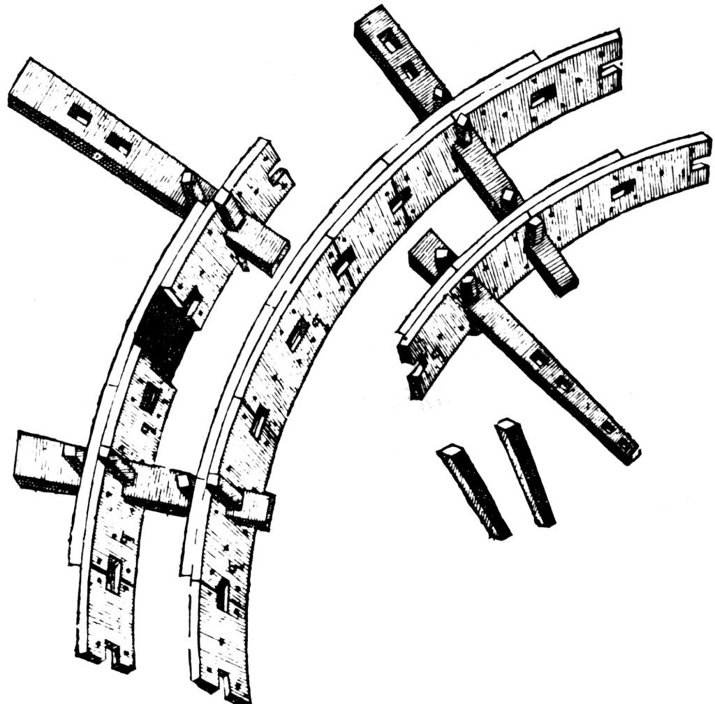 Bohlenbinder des Architekten Philibert de l´Orme 1561